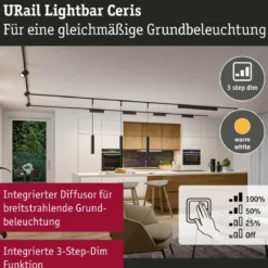 Paulmann 95709 URail Lightbar Ceris Schwarz matt 3000K 3-Step-Dim