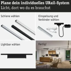 Paulmann 95709 URail Lightbar Ceris Schwarz matt 3000K 3-Step-Dim