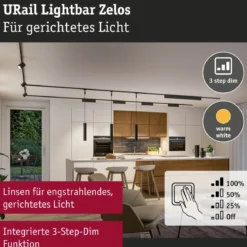 Paulmann 95715 URail Lightbar Zelos Schwarz matt 3000K 3-Step-Dim