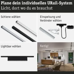 Paulmann 95716 URail Lightbar Zelos Schwarz matt 4000K 3-Step-Dim