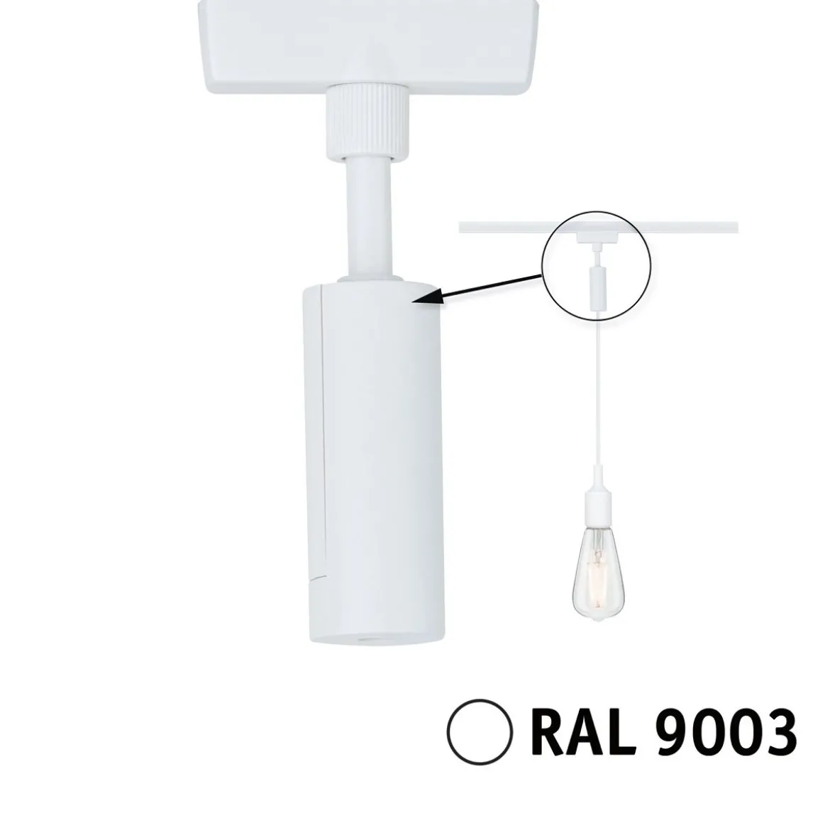 Paulmann 95655 URail Pendel Adapter Universal Signalweiß RAL 9003