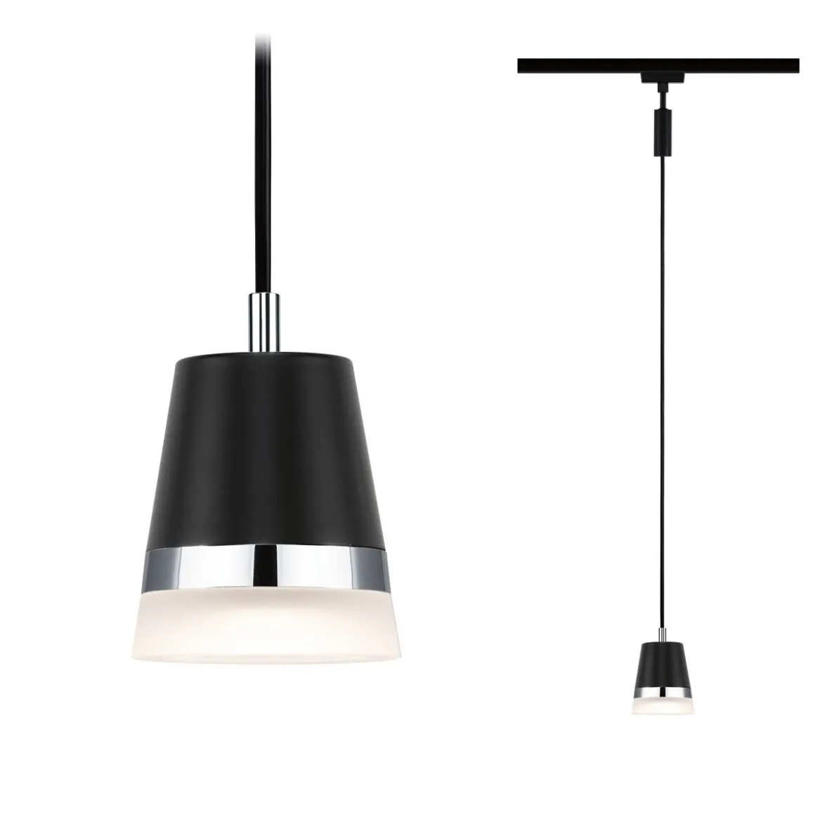 Paulmann 95630 URail Pendel Cone max.10W GU10 230V Schwarz matt