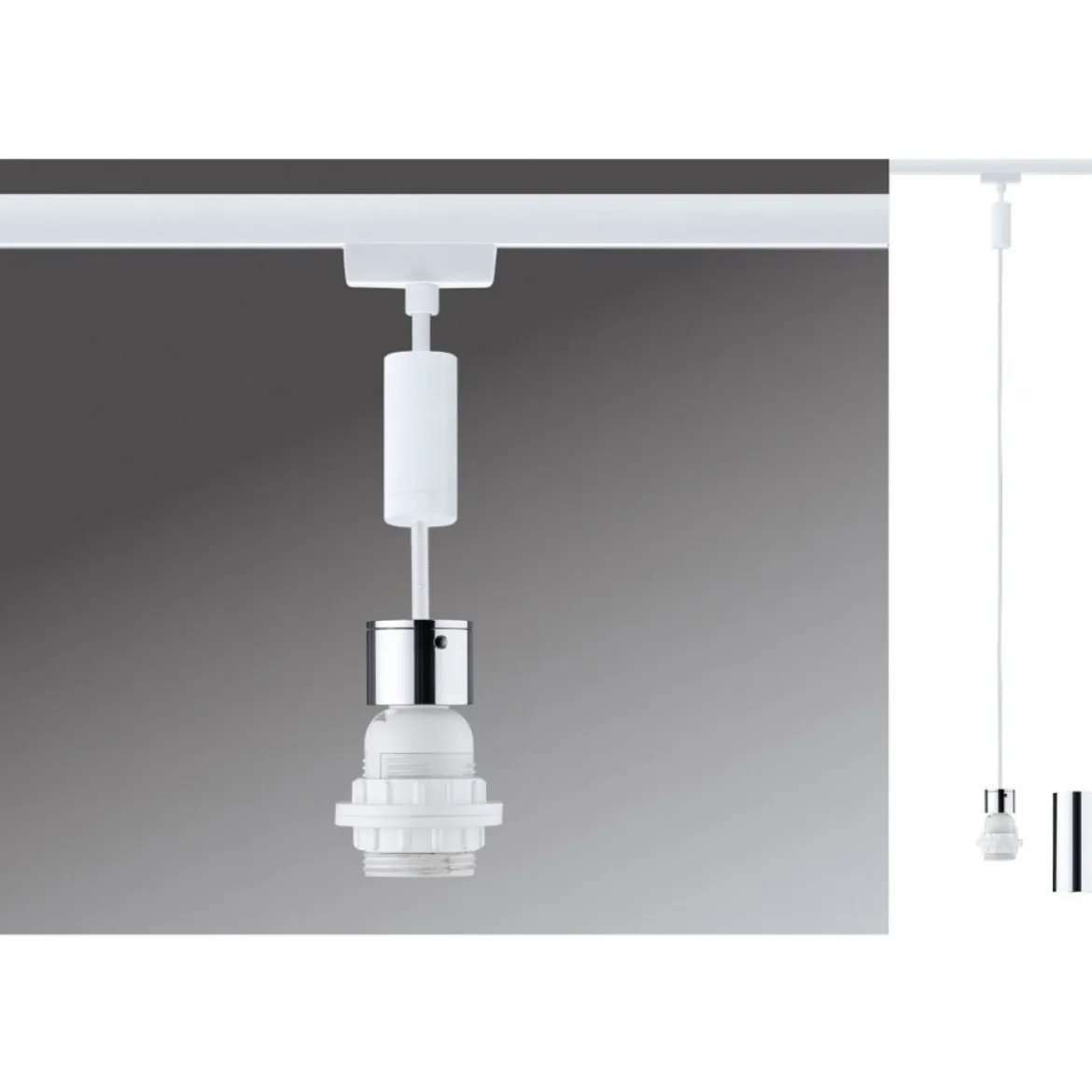 Paulmann 94887 URail Pendel 2Easy Basic E27 230V Signalweiß RAL 9003
