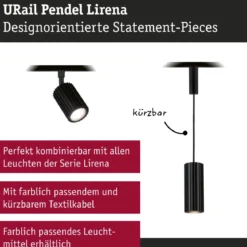 Paulmann 93146 URail Pendel Lirena Schwarz max.10W GU10