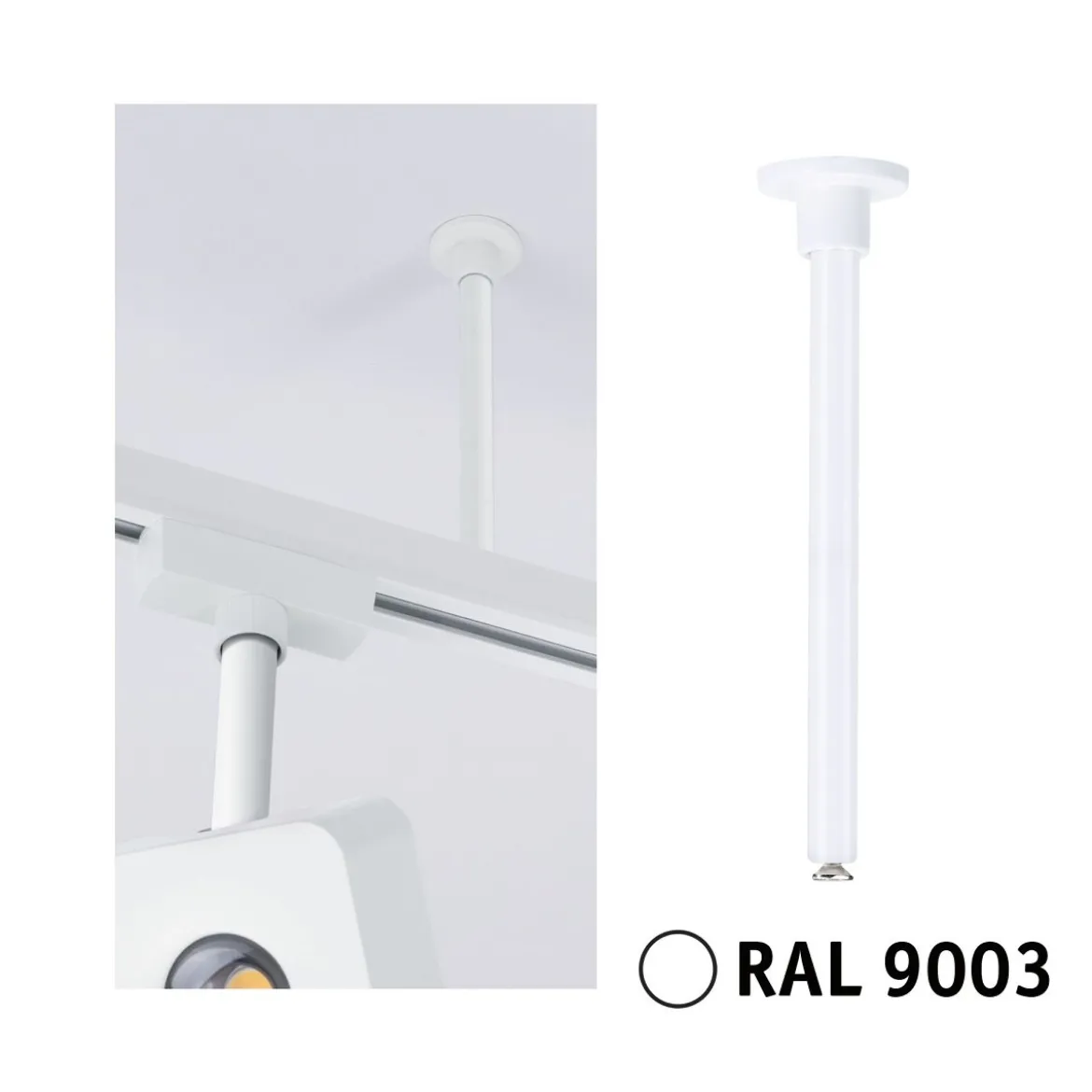 Paulmann 95654 URail Schienen Abhängung Schiene 105mm Signalweiß RAL 9003