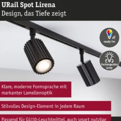 Paulmann 93148 URail Schienenspot Lirena Schwarz max.10W GU10