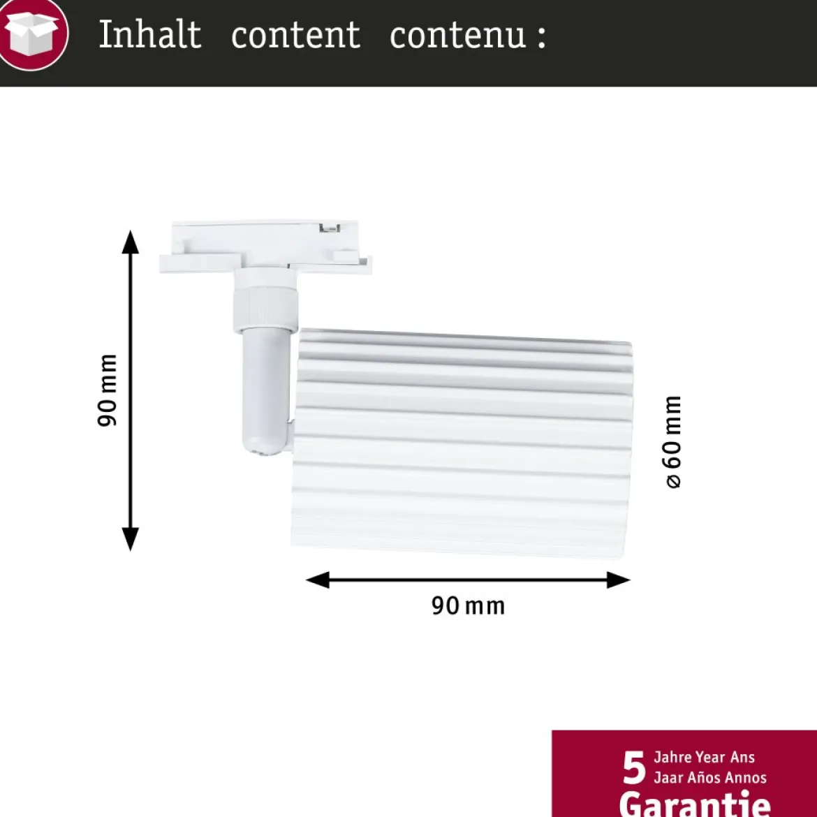 Paulmann 93149 URail Schienenspot Lirena Signalweiss max.10W GU10