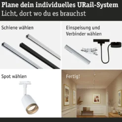 Paulmann 93136 URail Schienenspot Cover GU10 max. 10W 230V Signalweiß Gold matt