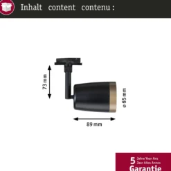 Paulmann 93137 URail Schienenspot Cover GU10 max. 10W 230V Schwarz Gold matt