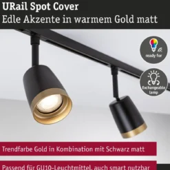 Paulmann 93137 URail Schienenspot Cover GU10 max. 10W 230V Schwarz Gold matt