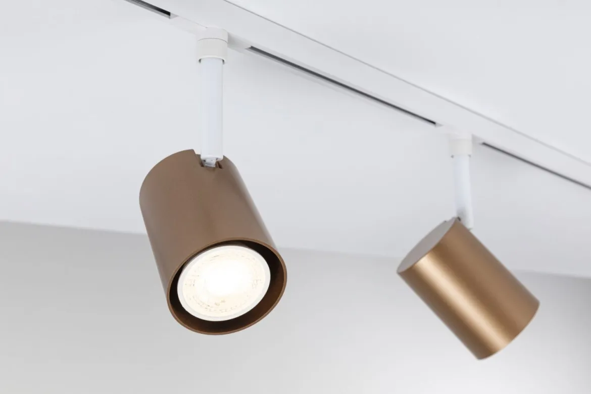 Paulmann 94916 URail Schienenspot Luxe GU10 max. 10W 230V Gold matt Signalweiß