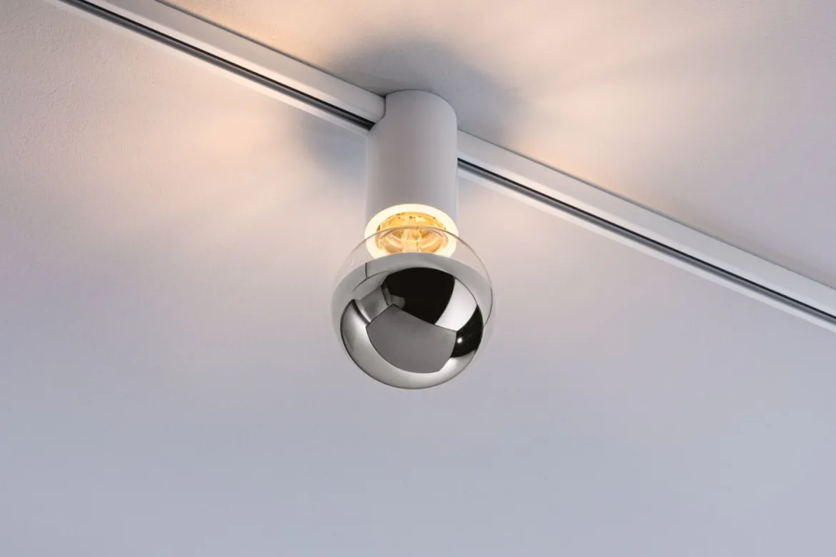 Paulmann 95702 URail Schienenspot Socket E27 max. 20W dimmbar 230V Signalweiß