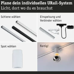 Paulmann 95702 URail Schienenspot Socket E27 max. 20W dimmbar 230V Signalweiß