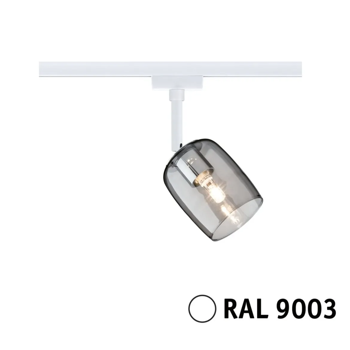 Paulmann 95700 URail Schienenspot Blossom G9 dimmbar 230V Signalweiß Rauchglas