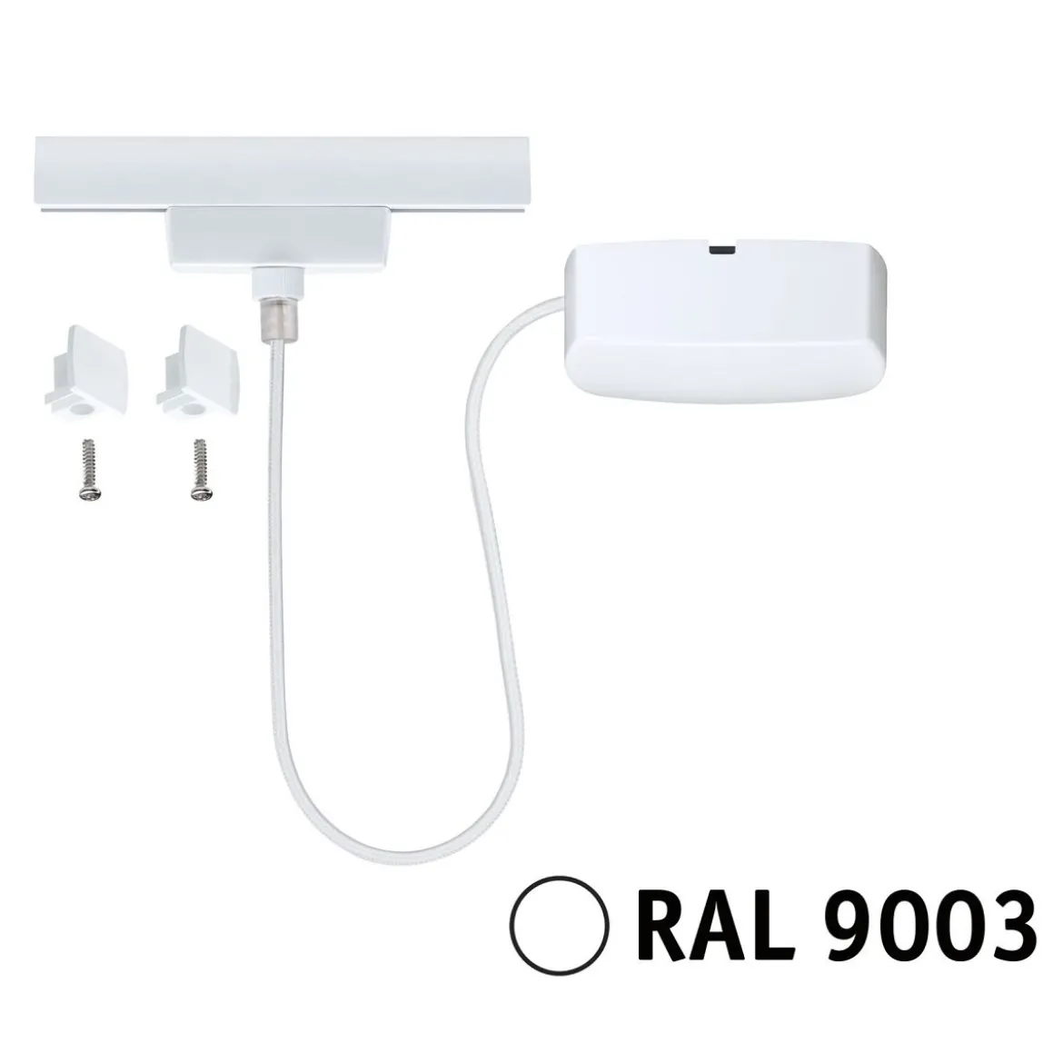 Paulmann 95644 URail Schienensystem Einspeisung Kabel 1m Signalweiß RAL 9003
