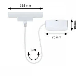 Paulmann 95644 URail Schienensystem Einspeisung Kabel 1m Signalweiß RAL 9003
