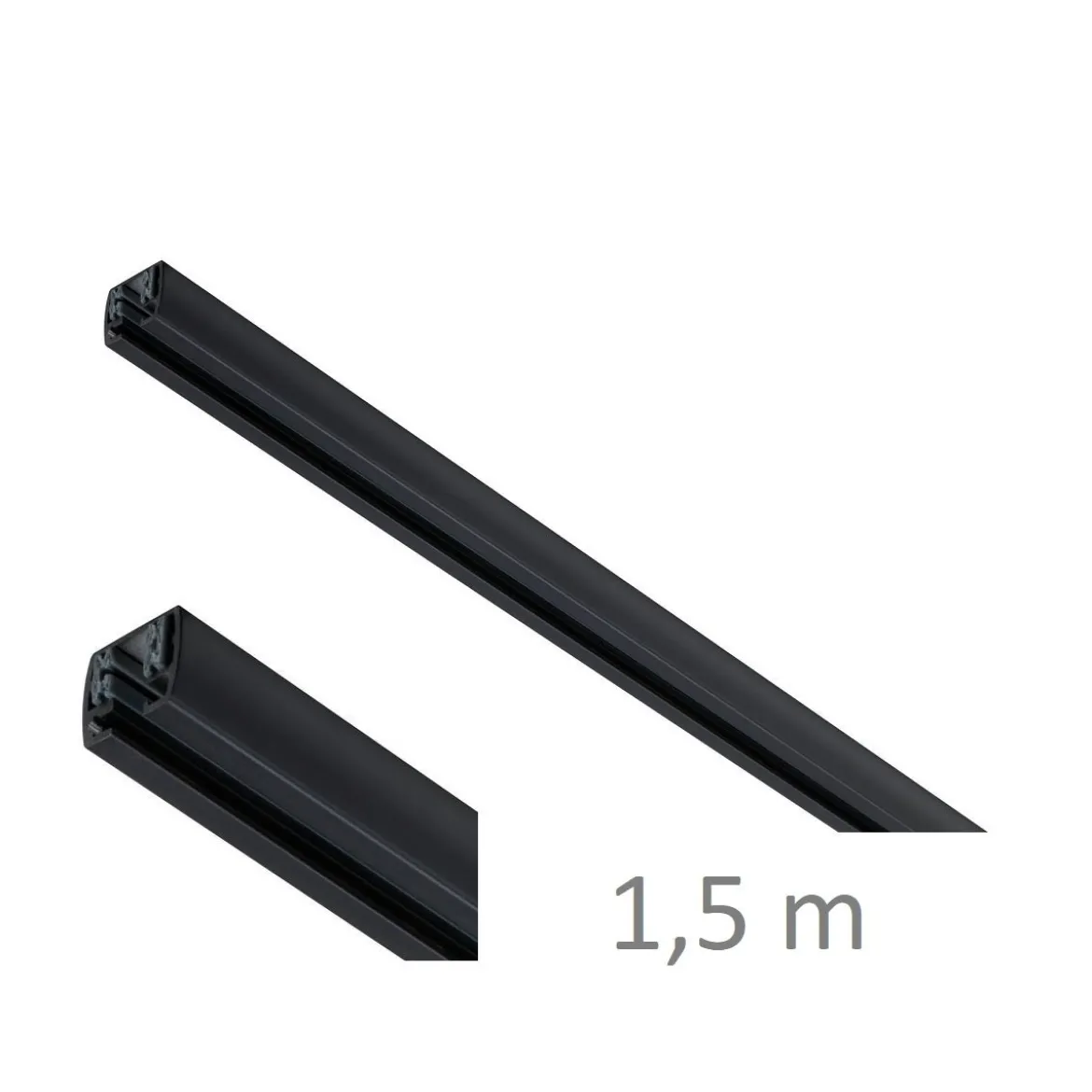 Paulmann 95666 URail Schienensystem Zubehör Schiene 1,5m 230V Schwarz matt