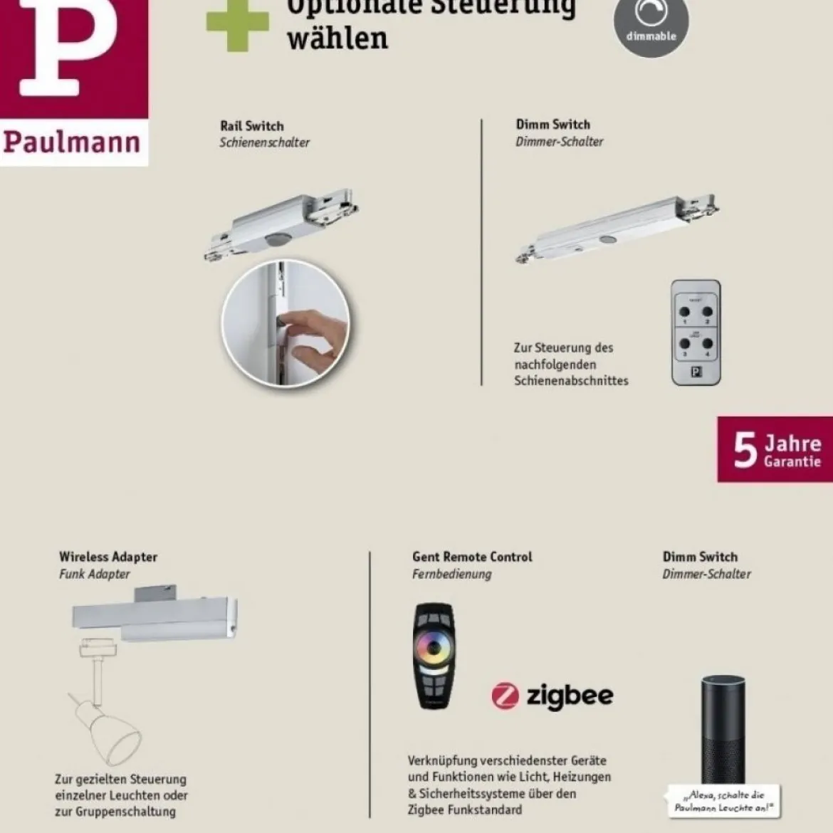 Paulmann 95639 URail Schienensystem Schiene 1m 230V Signalweiß RAL 9003