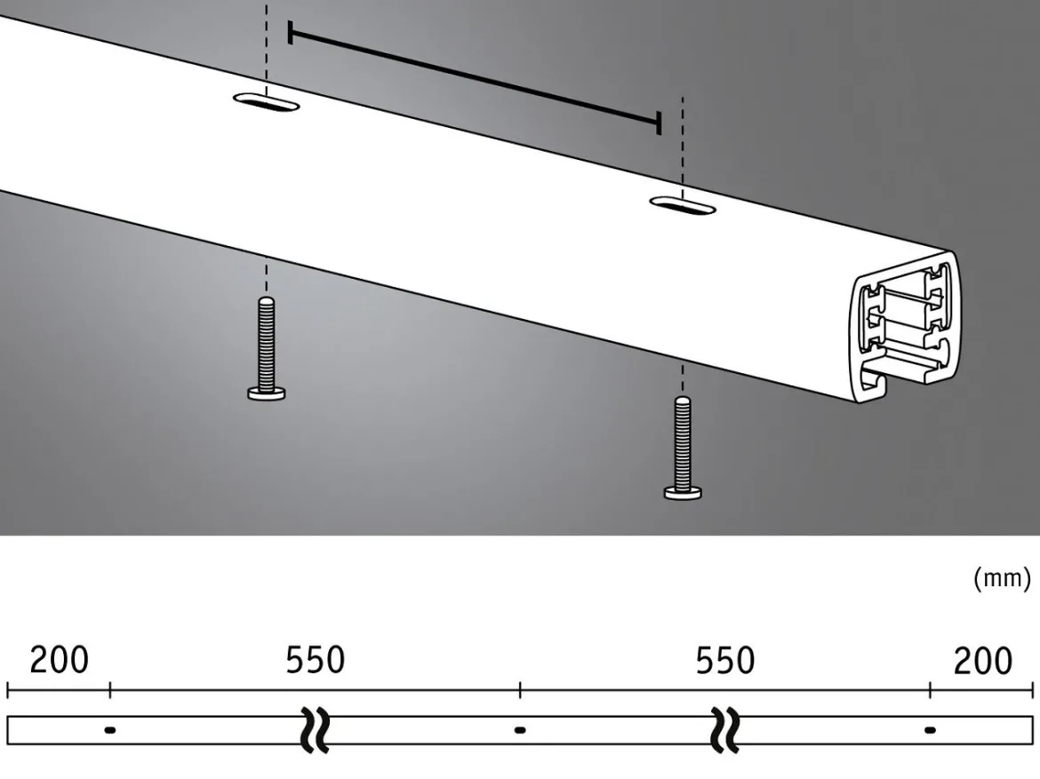 Paulmann 95640 URail Schienensystem Schiene 1,5m Signalweiß RAL 9003
