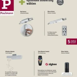 Paulmann 95641 URail Schienensystem Schiene 2m 230V Signalweiß RAL 9003