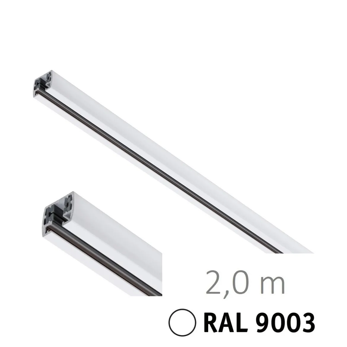Paulmann 95641 URail Schienensystem Schiene 2m 230V Signalweiß RAL 9003