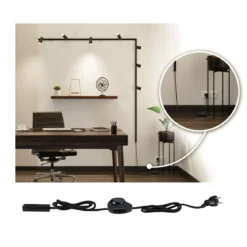 Paulmann 95660 URail Schienensystem Einspeisung Kabel mit Schalter 2m Schwarz matt