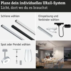 Paulmann 95667 URail Smart Home ZigBee Mittel-Einspeisung max. 100W Chrom matt