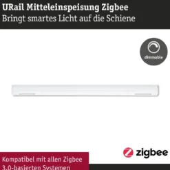 Paulmann 95668 URail Smart Home ZigBee Mittel-Einspeisung max. 100W Signalweiß RAL 9003