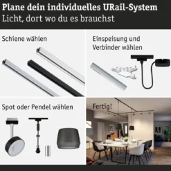 Paulmann 95669 URail Smart Home ZigBee Mittel-Einspeisung max. 100W Schwarz matt