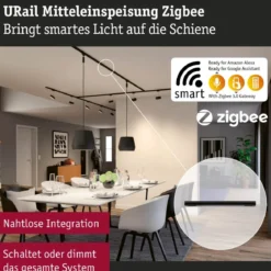 Paulmann 95669 URail Smart Home ZigBee Mittel-Einspeisung max. 100W Schwarz matt