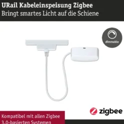 Paulmann 95671 URail Smart Home ZigBee Kabel-Einspeisung max. 100W Signalweiß RAL 9003