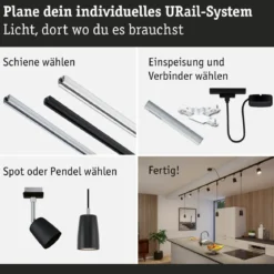 Paulmann 95672 URail Smart Home ZigBee Kabel-Einspeisung max. 100W Schwarz matt