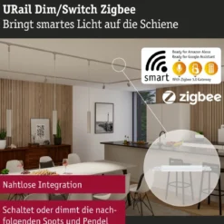 Paulmann 95673 URail Zubehör Smart Home ZigBee Dimm Switch max. 50W Chrom matt