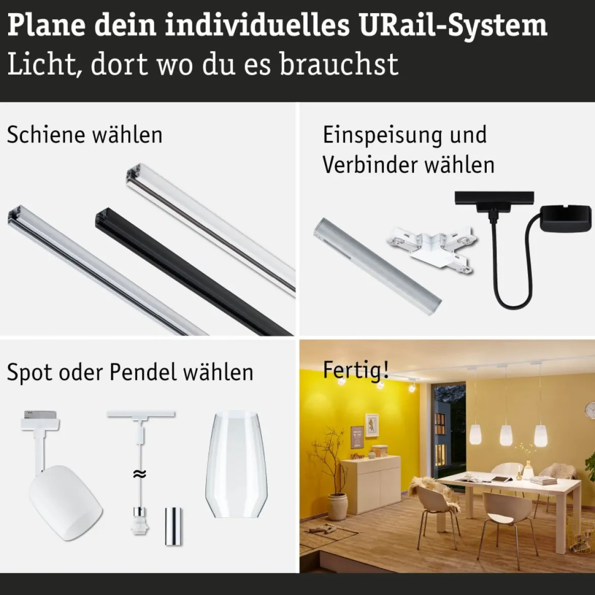 Paulmann 95677 URail Zubehör Smart Home ZigBee Schienenadapter max. 20W Signalweiß RAL 9003