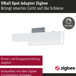 Paulmann 95677 URail Zubehör Smart Home ZigBee Schienenadapter max. 20W Signalweiß RAL 9003