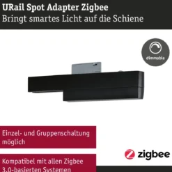 Paulmann 95678 URail Zubehör Smart Home ZigBee Schienenadapter max. 20W Schwarz matt