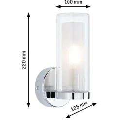 Paulmann 71076 Wandleuchte Luena Glas Chrom einfacher Lichtaustritt IP44