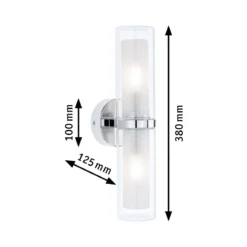 Paulmann 71077 Wandleuchte Luena Glas Chrom zweifacher Lichtaustritt IP44
