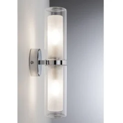 Paulmann 71077 Wandleuchte Luena Glas Chrom zweifacher Lichtaustritt IP44