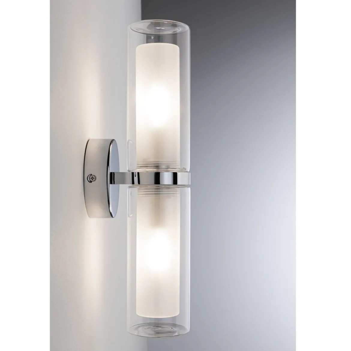 Paulmann 71077 Wandleuchte Luena Glas Chrom zweifacher Lichtaustritt IP44