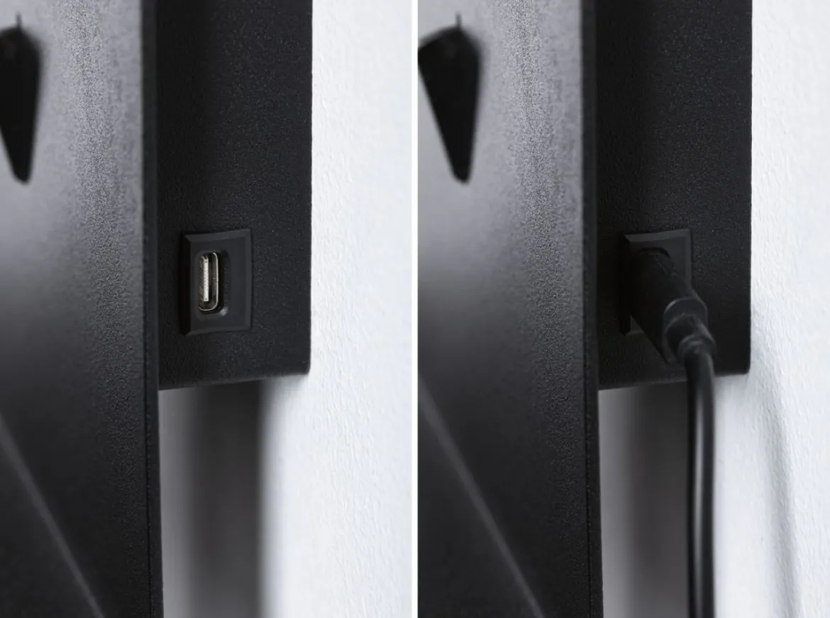 Paulmann 71099 Wandleuchte Malena USB C schwarz matt GU10