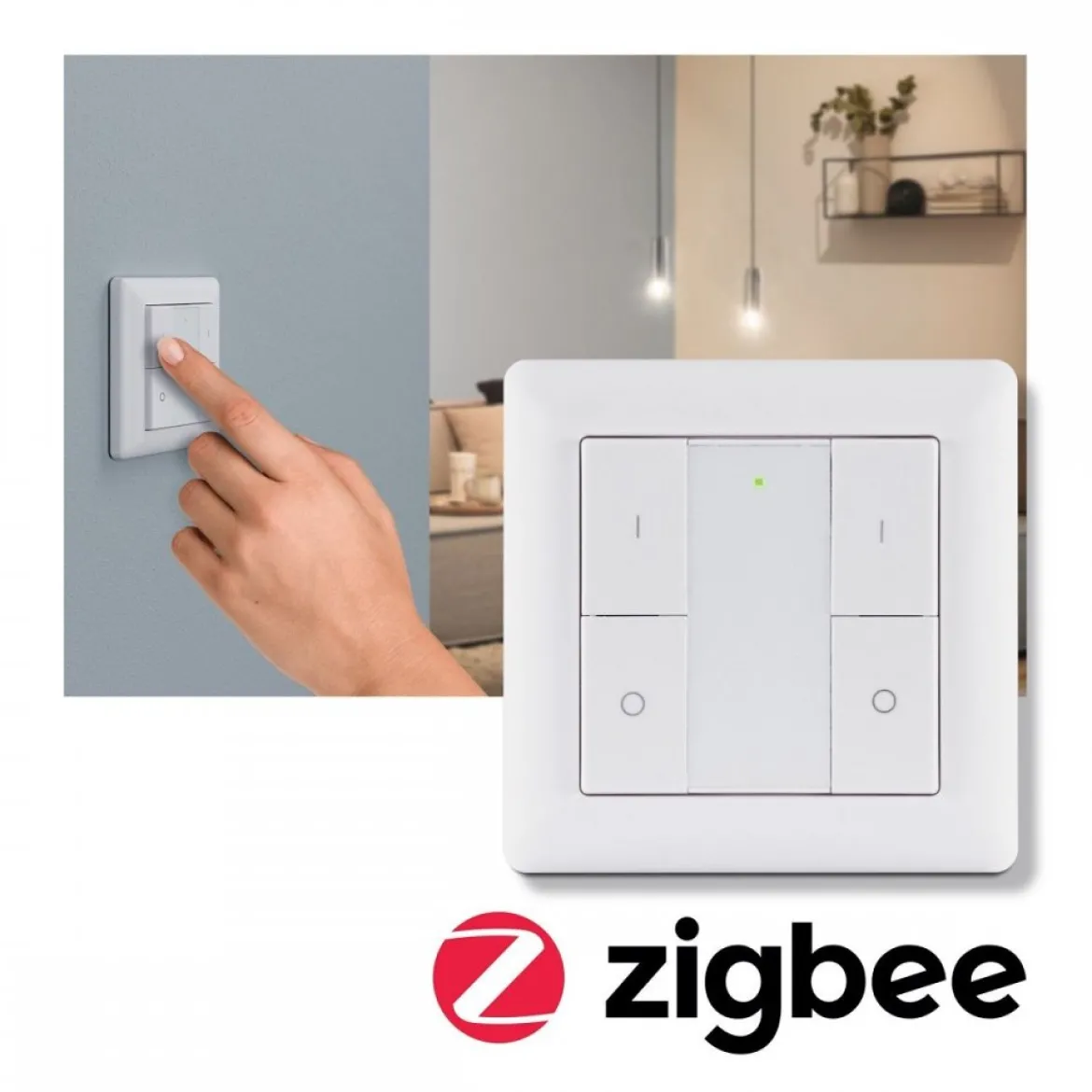 Paulmann 50134 Wandschalter Smart Home Zigbee On Off Dimm Weiß