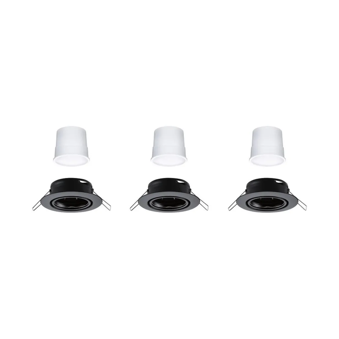 Paulmann 92465 Zigbee LED Einbauleuchte Base Coin Basisset Schwarz matt 3000K