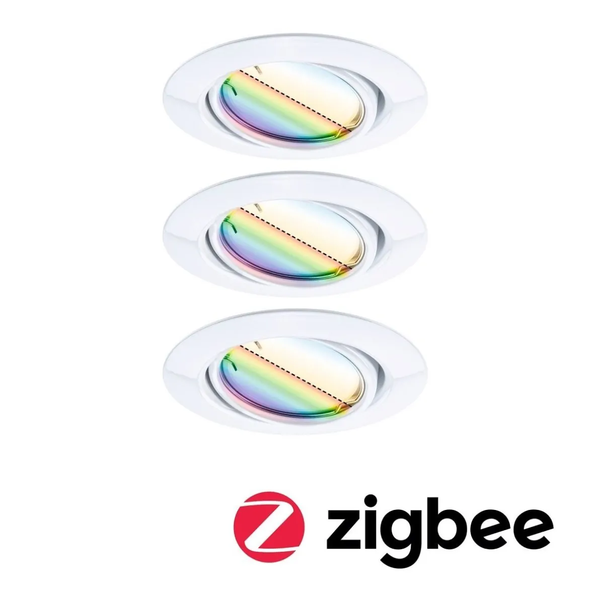 Paulmann 92466 Zigbee LED Einbauleuchte Base Coin Basisset RGBW 3000K Weiß
