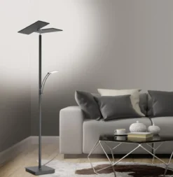 Paul Neuhaus 687-13 ARTUR LED Stehleuchte anthrazit mit Lesearm dimmbar