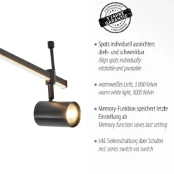 Paul Neuhaus 6526-18 BARIK LED Spotleuchte 6-flammig Schwarz