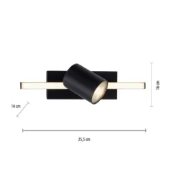 Paul Neuhaus 6523-18 BARIK LED Wand- und Deckenleuchte Schwarz