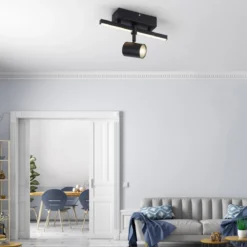 Paul Neuhaus 6523-18 BARIK LED Wand- und Deckenleuchte Schwarz