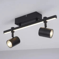 Paul Neuhaus 6524-18 BARIK LED Wand- und Deckenleuchte 2-flammig Schwarz