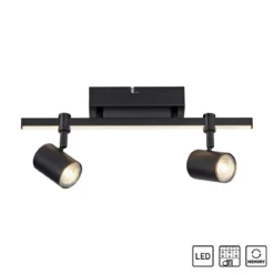 Paul Neuhaus 6524-18 BARIK LED Wand- und Deckenleuchte 2-flammig Schwarz